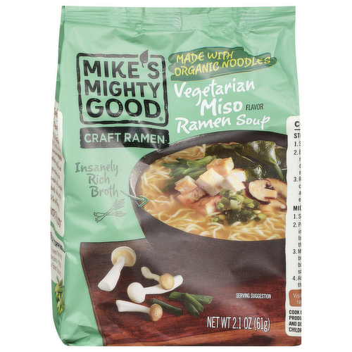 Mike's Mighty Good Craft Ramen Vegetarian Miso Flavor Ramen Soup