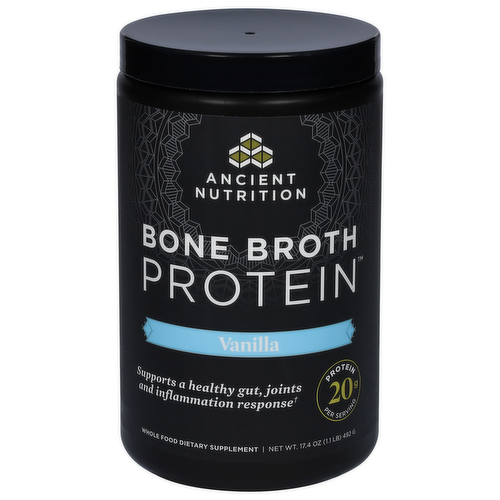 Ancient Nutrition Vanilla Bone Broth Protein Powder Dietary Supplement