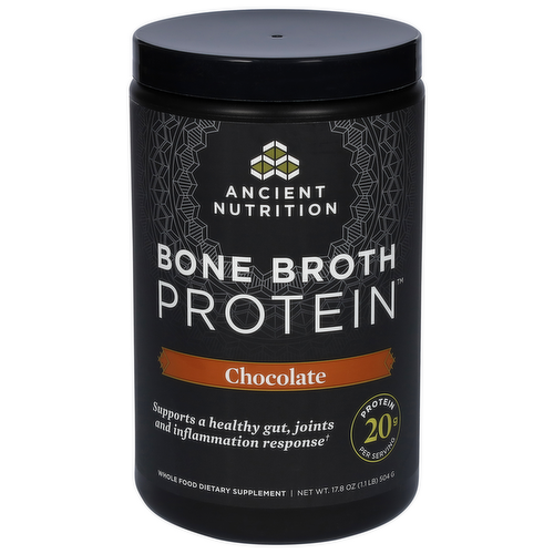 Ancient Nutrition Chocolate Bone Broth Protein Powder Dietary Supplement