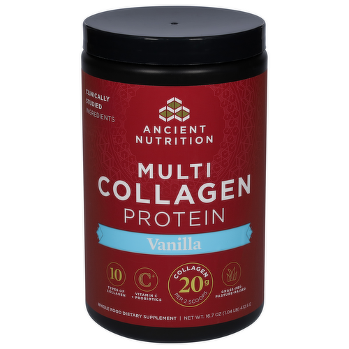 Ancient Nutrition Vanilla Multi Collagen Protein Powder Dietary Supplement