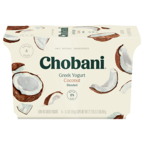 Chobani Coconut Low-Fat Greek Yogurt - Blended