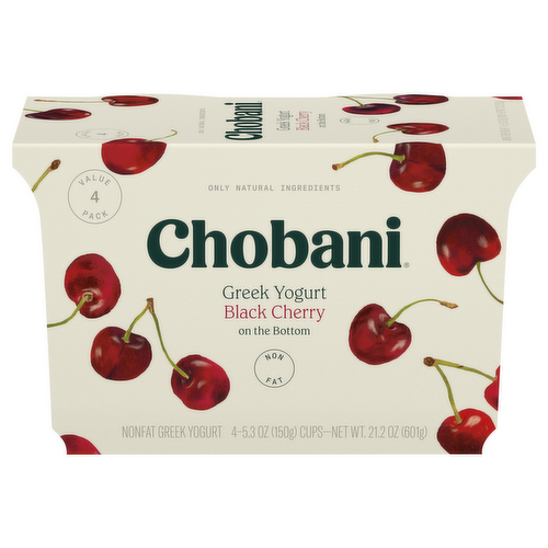 Chobani Black Cherry Non-Fat Greek Yogurt - Fruit On The Bottom