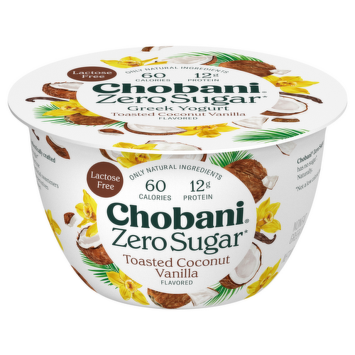 Chobani Zero Sugar Toasted Coconut Vanilla Yogurt Product