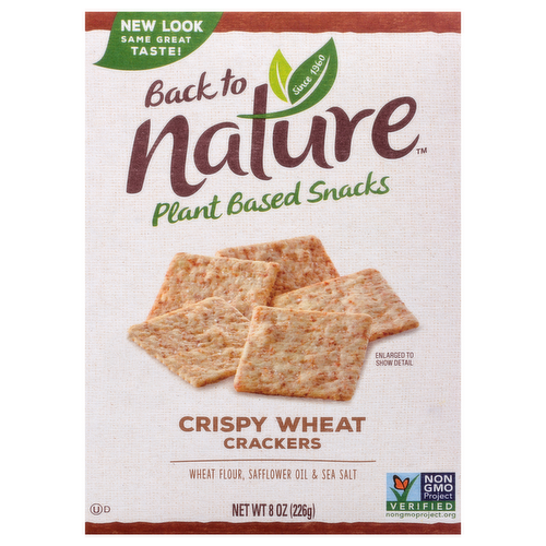 Back to Nature Crispy Wheat Crackers Plant Based Snacks