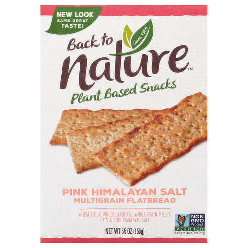 Back to Nature Pink Himalayan Salt Multigrain Flatbread Crackers Plant Based Snacks