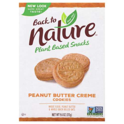 Back to Nature Peanut Butter Creme Sandwich Cookies Plant Based Snacks