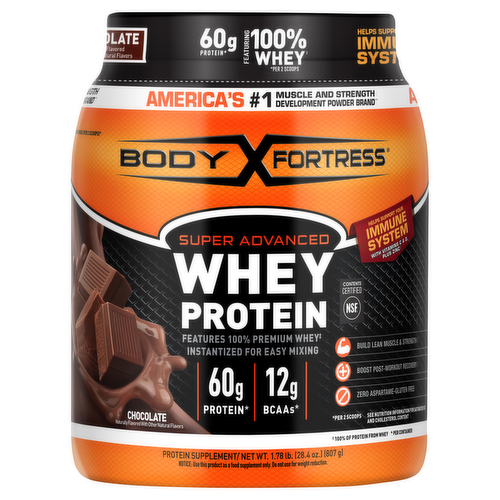 Body Fortress Super Advanced Whey Chocolate Protein Powder Supplement