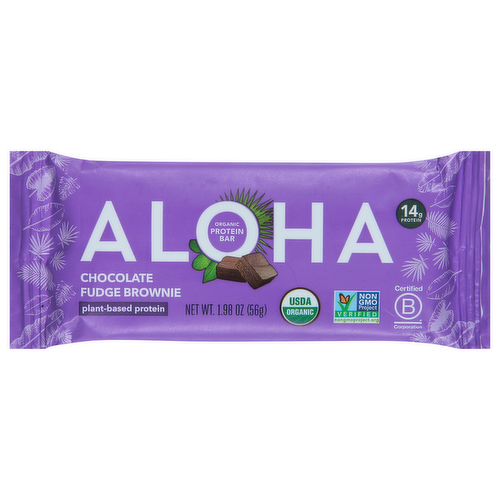 Aloha Organic Chocolate Fudge Brownie Plant-Based Protein Bar