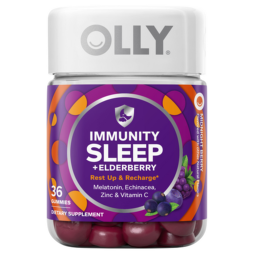 Olly Immunity Sleep + Elderberry Gummies Midnight Berry Flavor