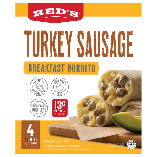 Red's Turkey Sausage Breakfast Burritos