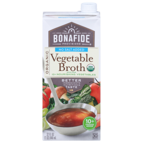 Bonafide Provisions No Salt Added Organic Vegetable Broth