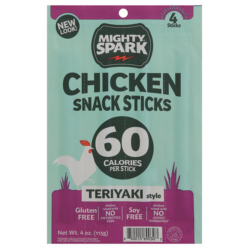 Mighty Spark Teriyaki Style Chicken Snack Sticks