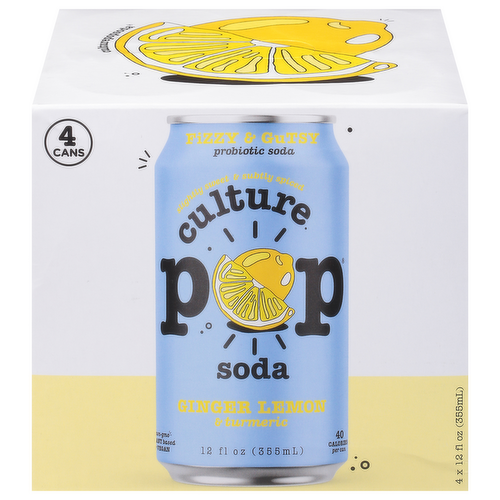 Culture Pop Ginger Lemon & Turmeric Probiotic Soda