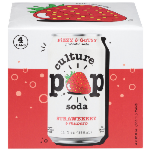 Culture Pop Strawberry & Rhubarb Probiotic Soda