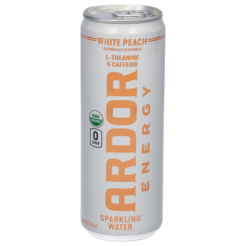 Ardor Energy Organic White Peach Sparkling Water