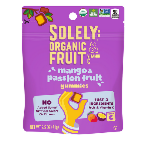 Solely Organic Mango & Passion Fruit Whole Fruit Gummies