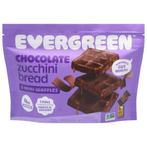 Evergreen Chocolate Zucchini Bread Mini Waffles