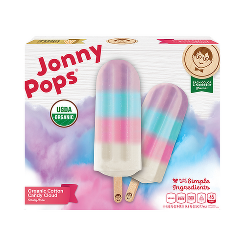 JonnyPops Organic Cotton Candy Cloud Pops