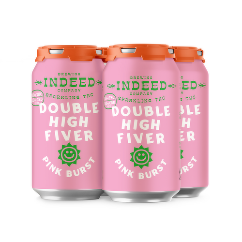 Indeed Brewing Company Double High Fiver Pink Burst Sparkling THC Beverages