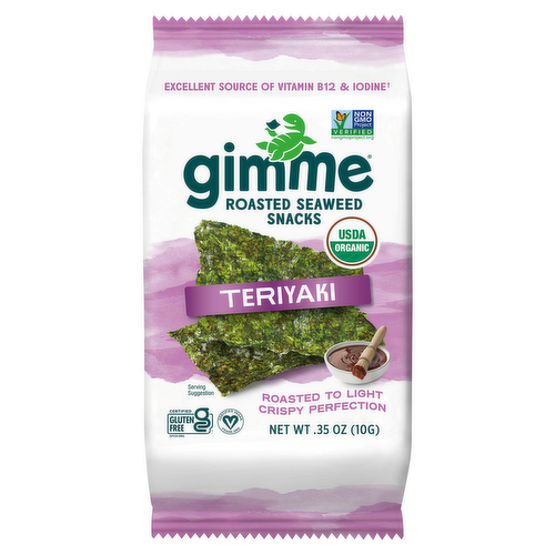 GimMe Organic Teriyaki Roasted Seaweed Snacks