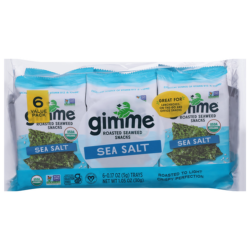 GimMe Organic Sea Salt Roasted Seaweed Snacks