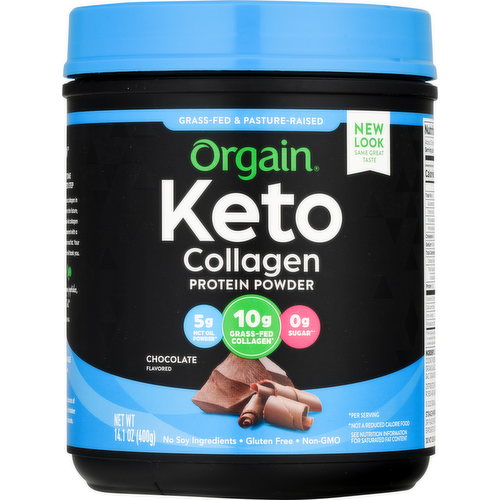 Orgain Keto Chocolate Flavored Collagen Protein Powder Dietary Supplement