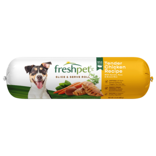 FreshPet Select Tender Chicken Recipe Slice & Serve Roll Refridgerated Dog Food