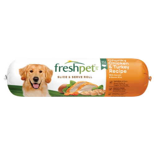 FreshPet Select Chunky Chicken & Turkey Recipe Slice & Serve Roll Refridgerated Dog Food