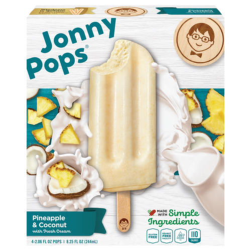 JonnyPops Pineapple & Coconut with Fresh Cream Ice Pops
