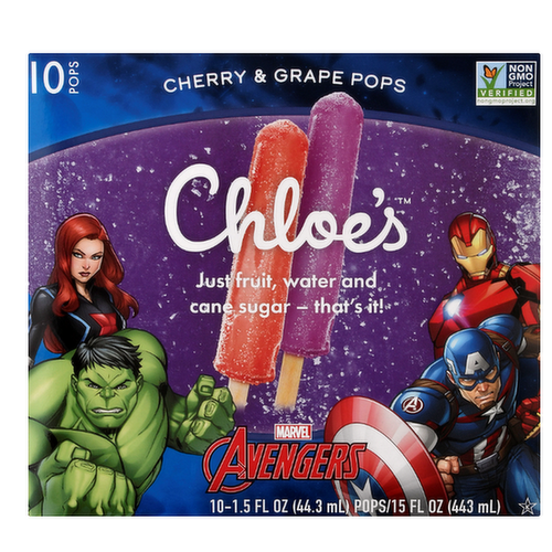 Chloe's Avengers Cherry & Grape Pops