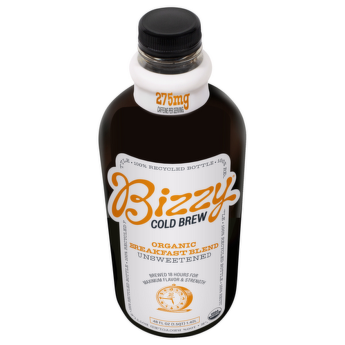 Bizzy Cold Brew Organic Breakfast Blend Unsweetened Coffee