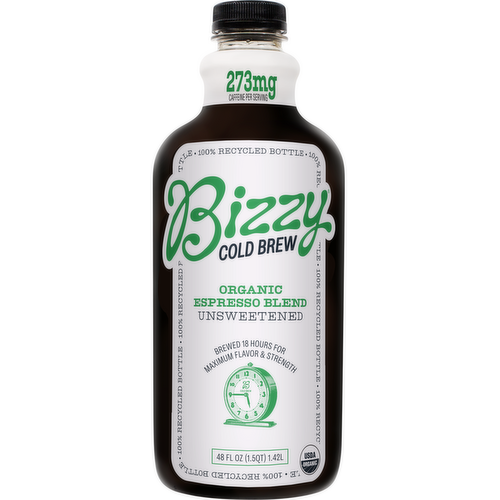 Bizzy Cold Brew Organic Espresso Blend Unsweetened Coffee