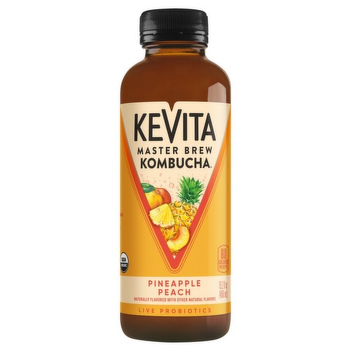 KeVita Master Brew Organic Pineapple Peach Sparkling Probiotic Drink