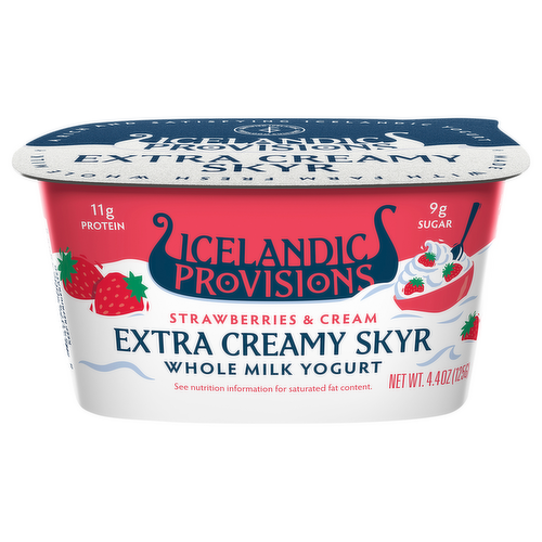 Icelandic Provisions Strawberries & Cream Extra Creamy Skyr Yogurt