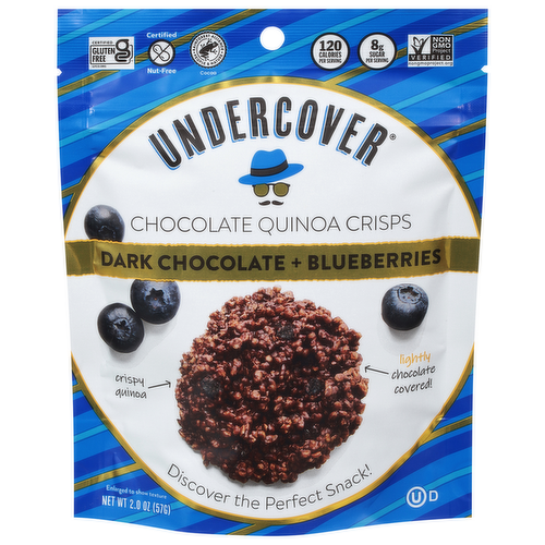 Undercover Dark Chocolate & Blueberries Chocolate Quinoa Crisps