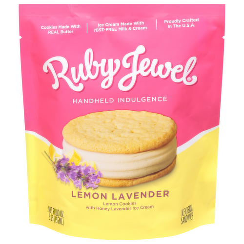 Ruby Jewel Lemon Lavender Ice Cream Sandwich