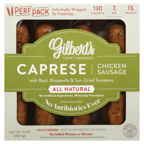 Gilbert's Caprese Chicken Sausages