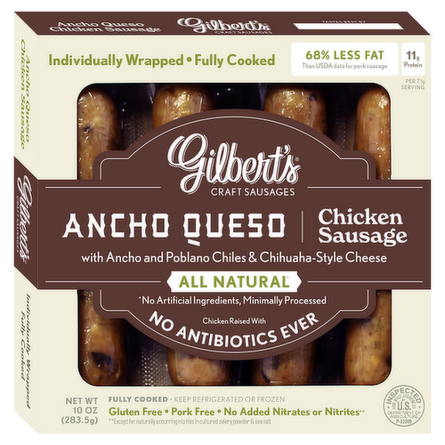 Gilbert's Ancho Queso Chicken Sausages