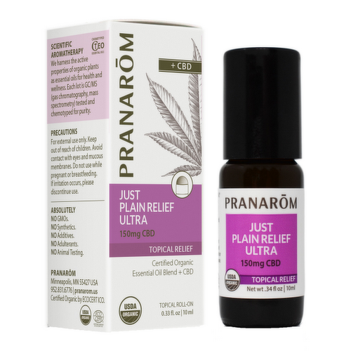 Pranarom Just Plain Relief Ultra CBD Wellness Formula Organic Essential oil Roll-On