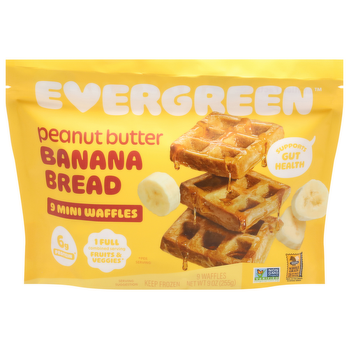 Evergreen Peanut Butter & Banana Mini Waffles