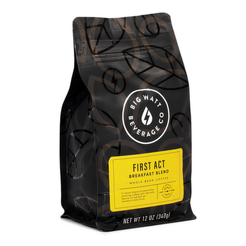 Big Watt Beverage Co. Whole Bean First Act Breakfast Blend Coffee