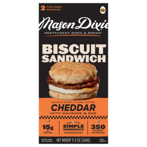 Mason Dixie Cheddar Breakfast Sandwiches