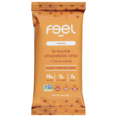 Feel Focus Brownie Chocolate Chip Plant Protein Bar