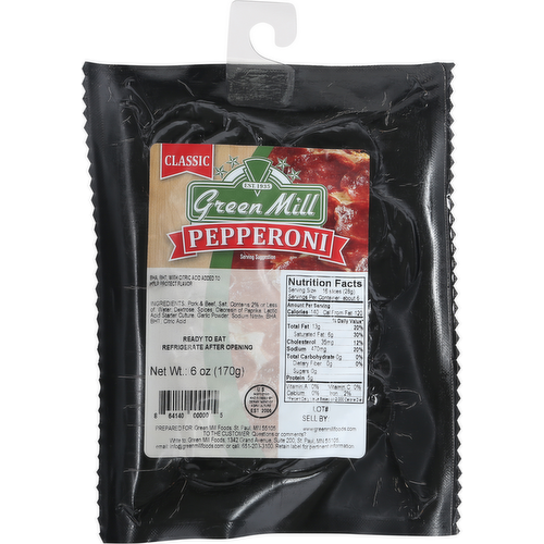 Green Mill Foods Classic Pepperoni Slices