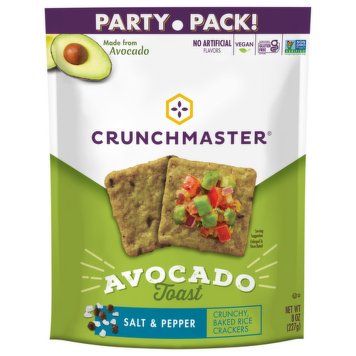 Crunchmaster Avocado Toast Salt & Pepper Rice Crackers Party Pack