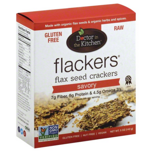 Doctor In The Kitchen Flackers Savory Flax Seed Crackers