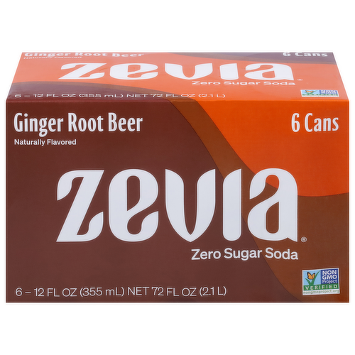 Zevia Ginger Root Beer Zero Sugar Soda