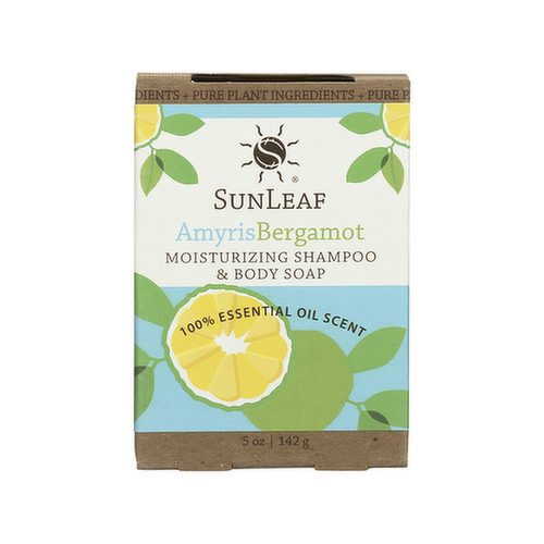 SunLeaf Naturals Amyris Bergamot Moisturizing Shampoo & Body Soap