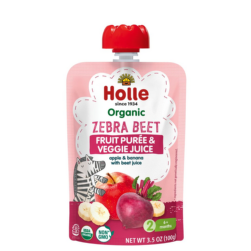 Holle Organic Zebra Beet Fruit Puree & Veggie Juice Pouch