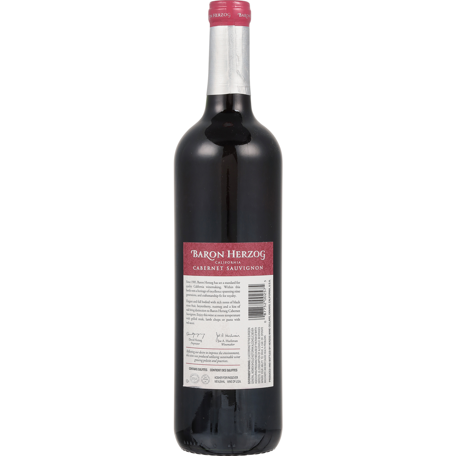 Baron Herzog California Cabernet Sauvignon Wine - Kosher for